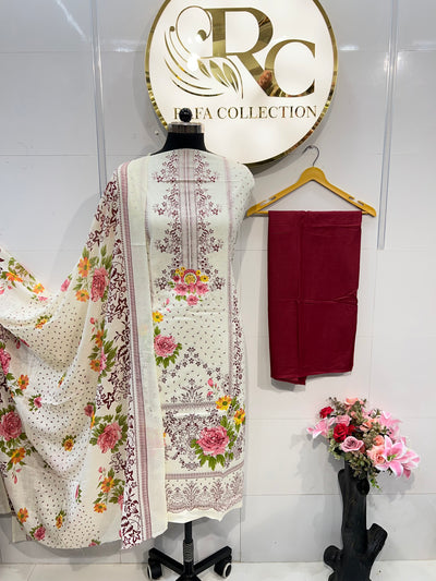 Cotton unstitch  suits 2518