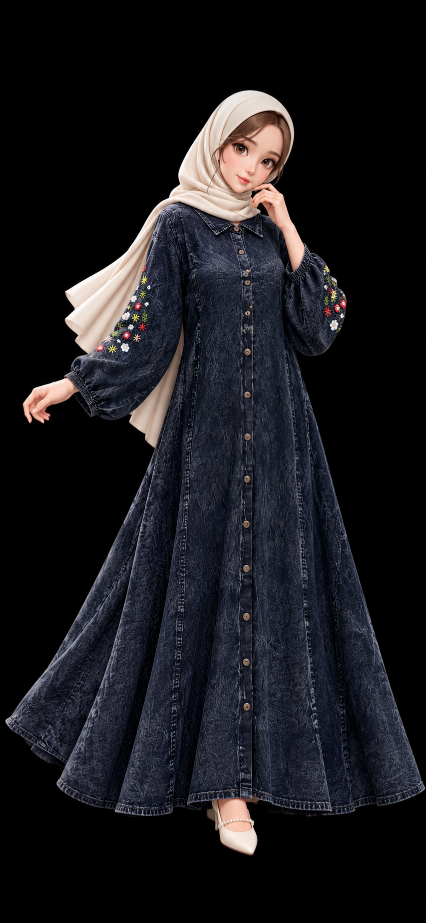Denim Long Gown’s