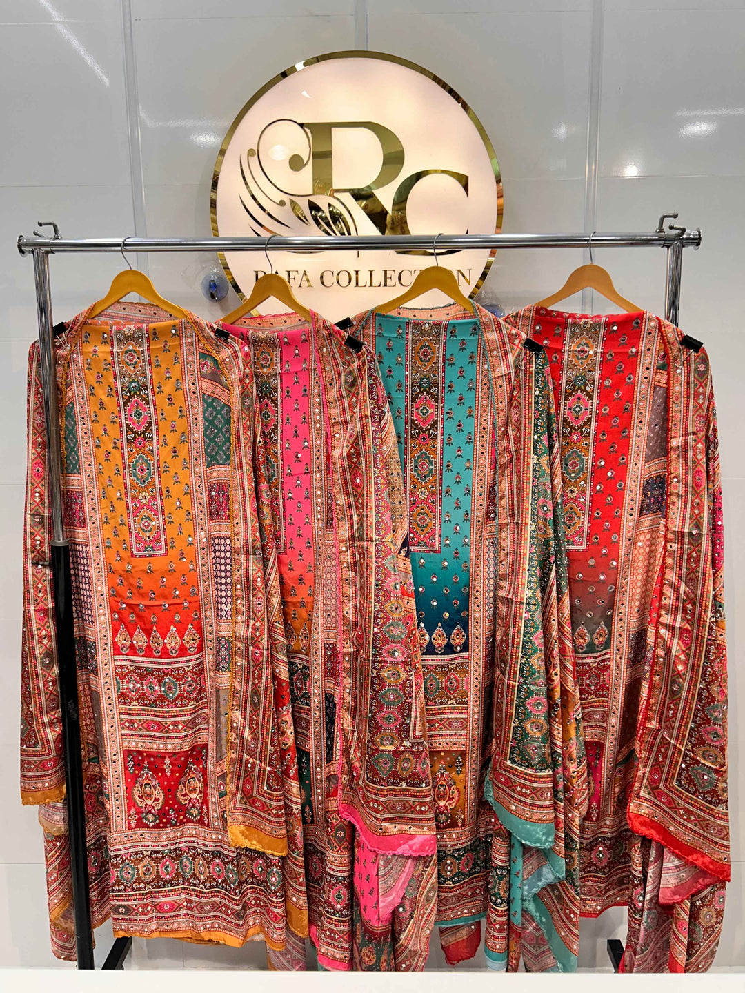 Multi colour mirror Suit 1257