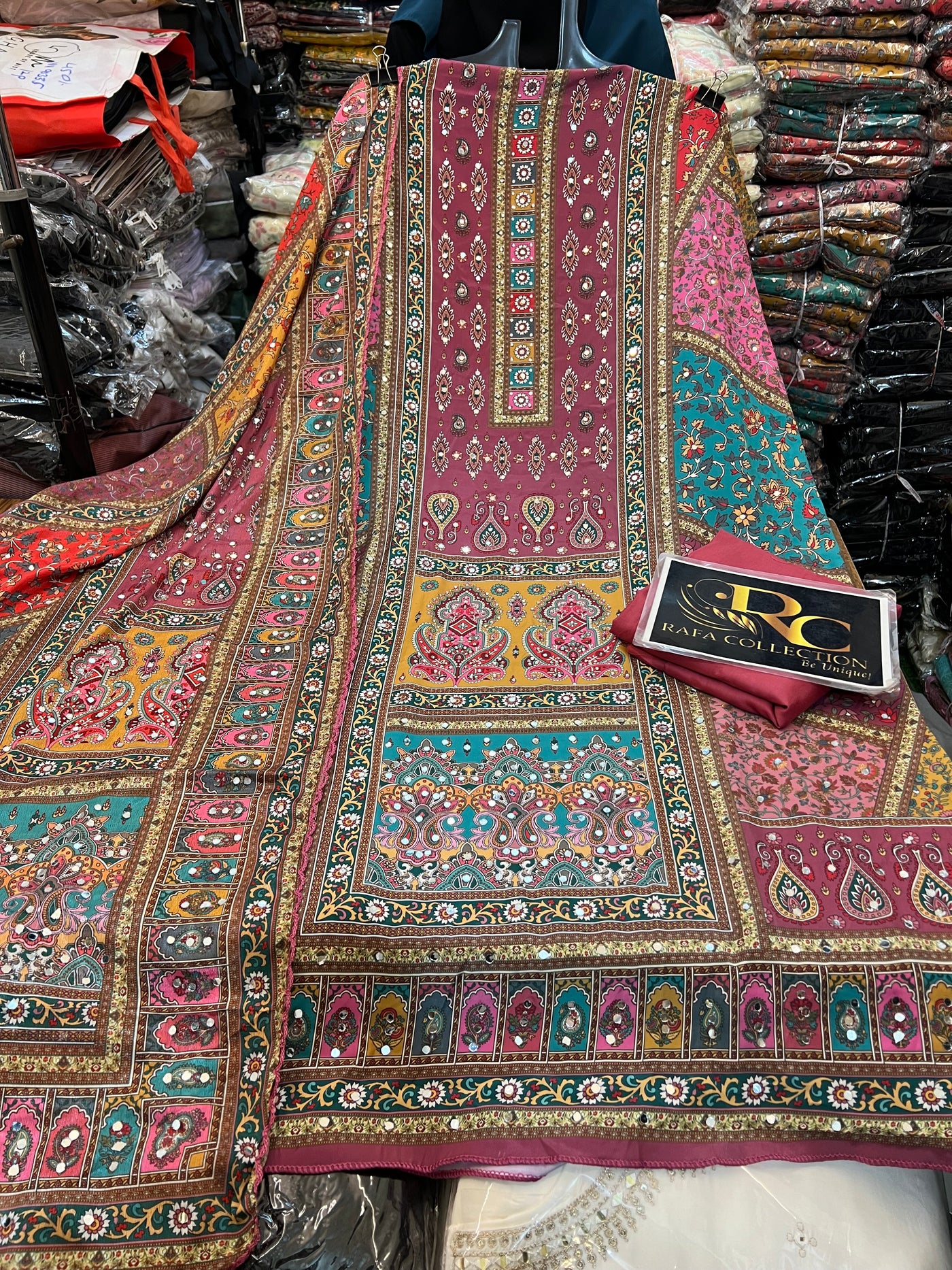 Multi colour mirror Suit 1264