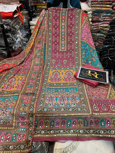 Multi colour mirror Suit 1264