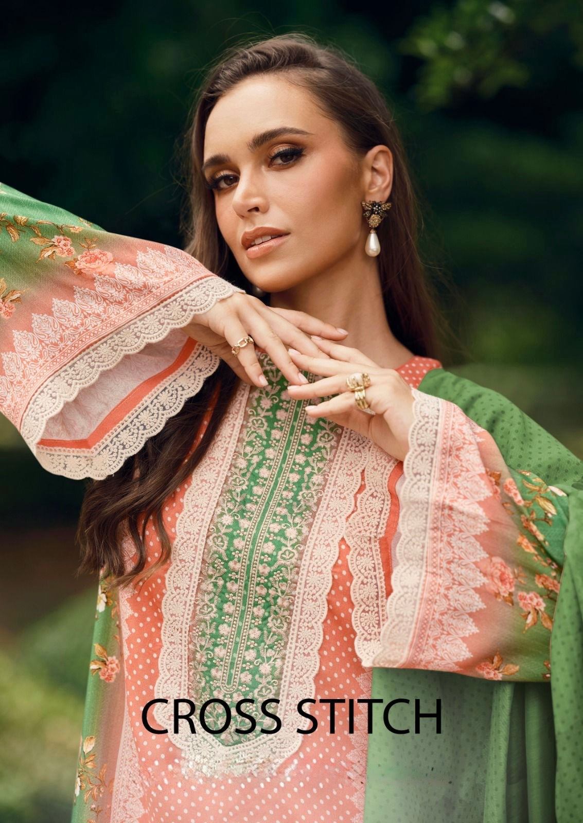Cross stitch unstitched suit 2225