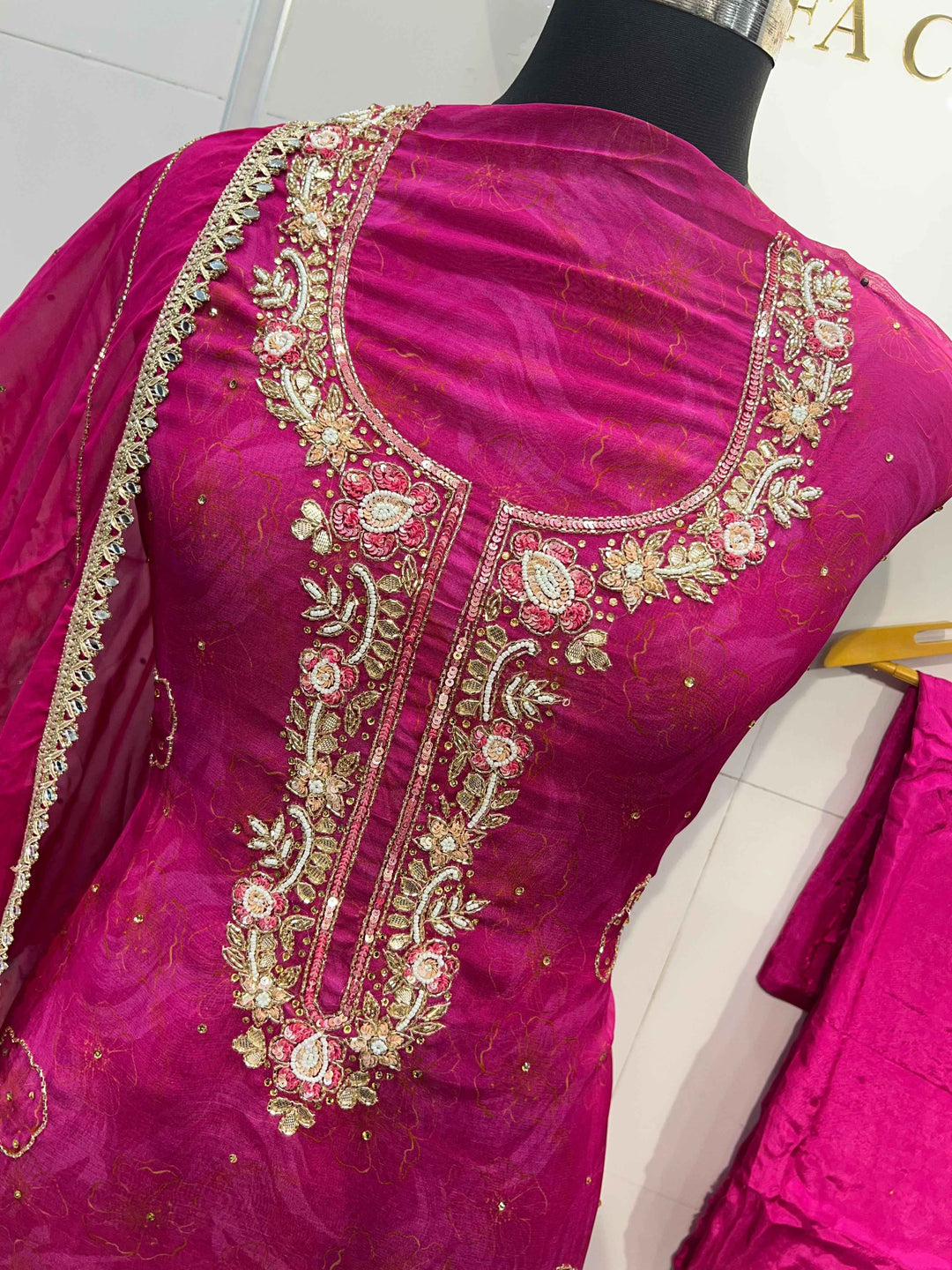 Organza handwork suits  2167