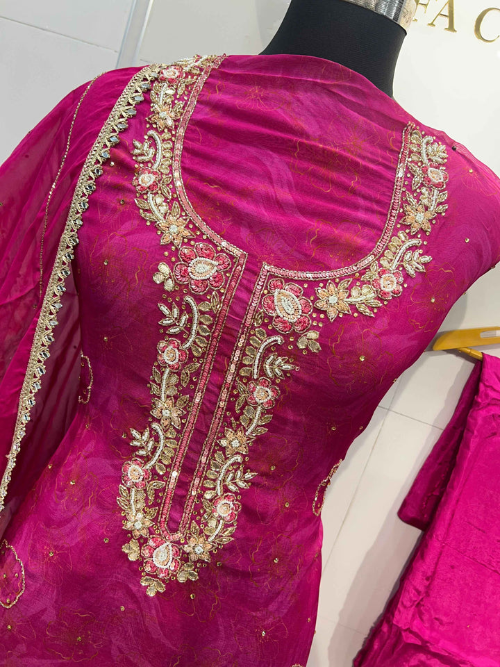 Organza handwork suits  2167