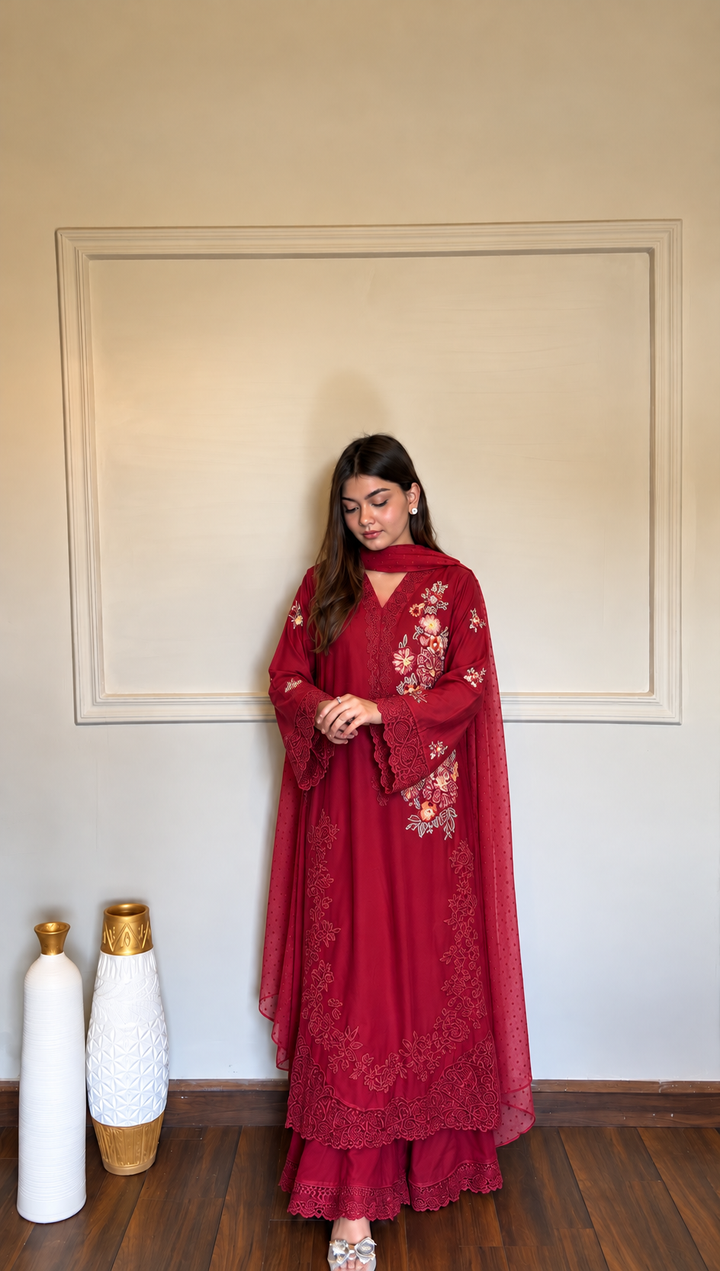 Embroidered long Pakistani suits