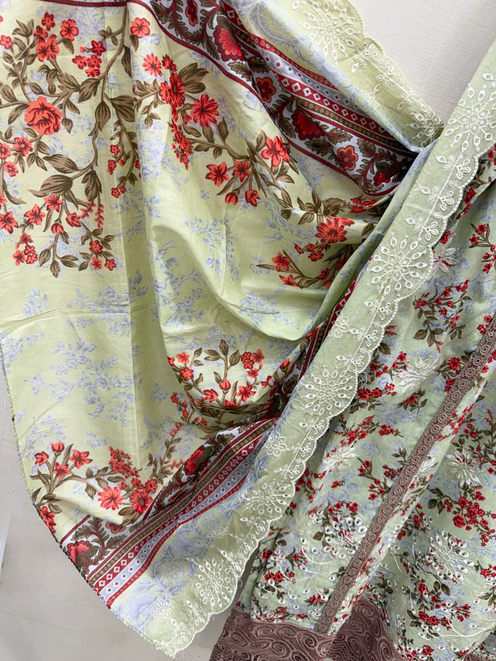 Cotton embroided farshi suits