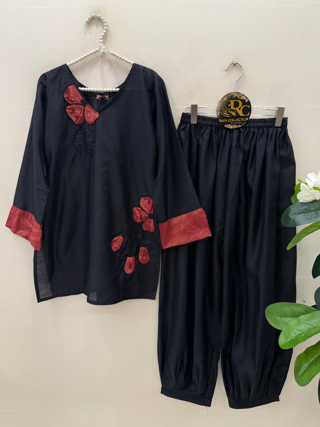 Floral Appliqué Embroidered Co-ord Set