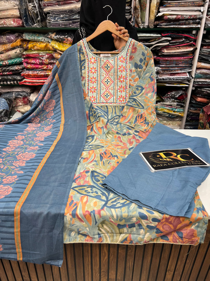 Semi cotton casual suits 2401