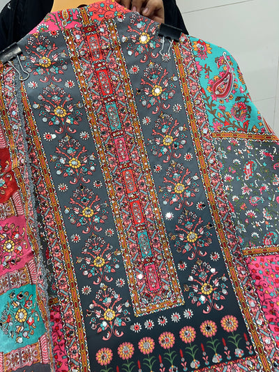 Multi colour mirror Suit 1247