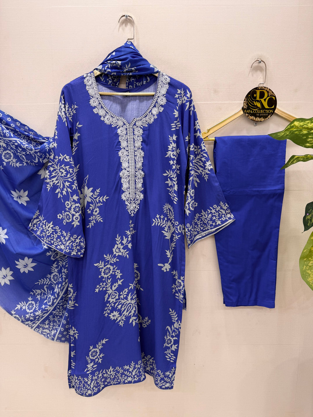 Cotton embroided suits