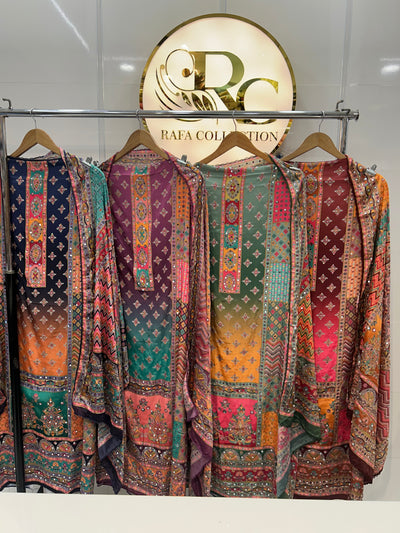 Multi colour mirror Suit 1282