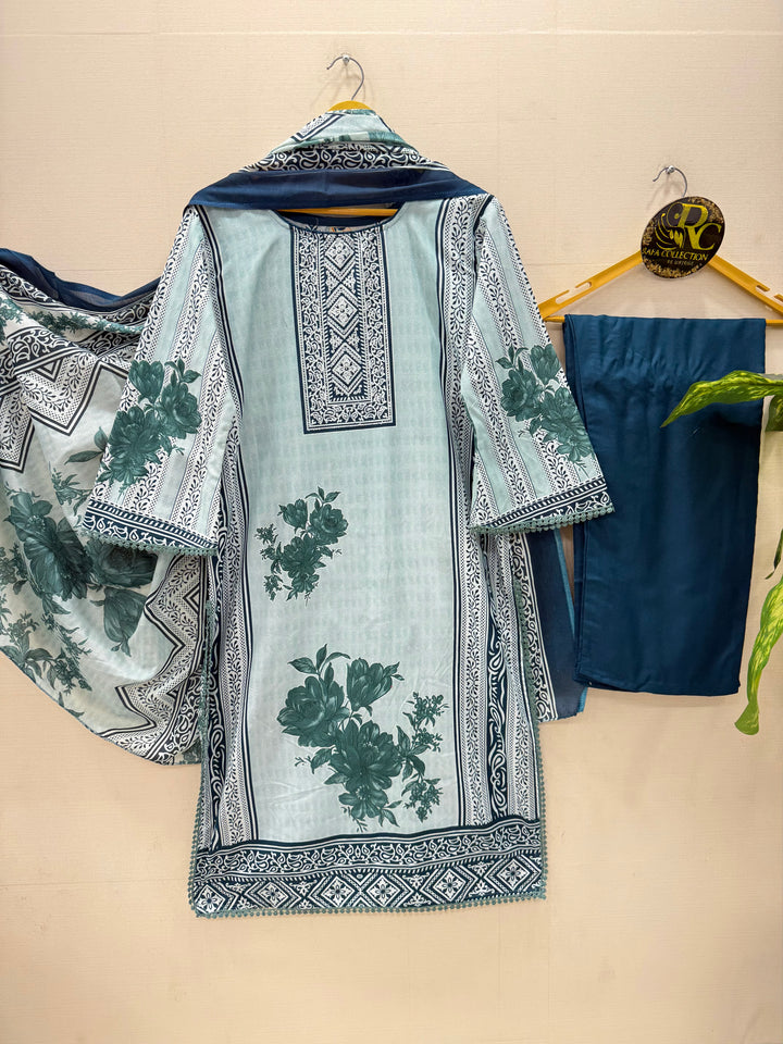 Semi cotton printed suits 8800