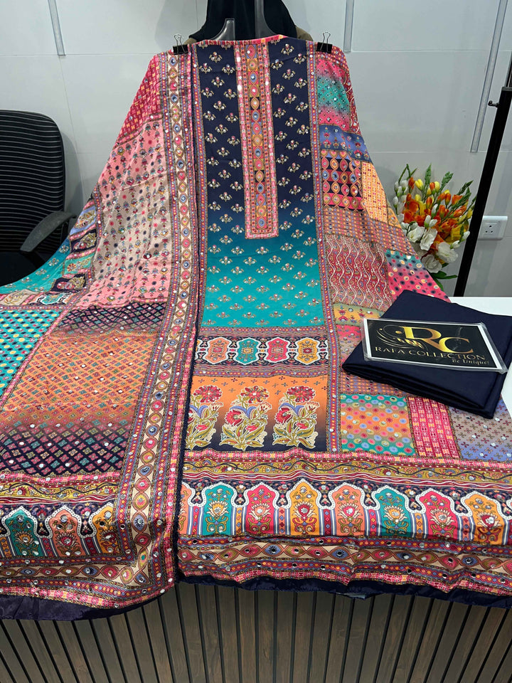 Multi colour mirror Suit 1245