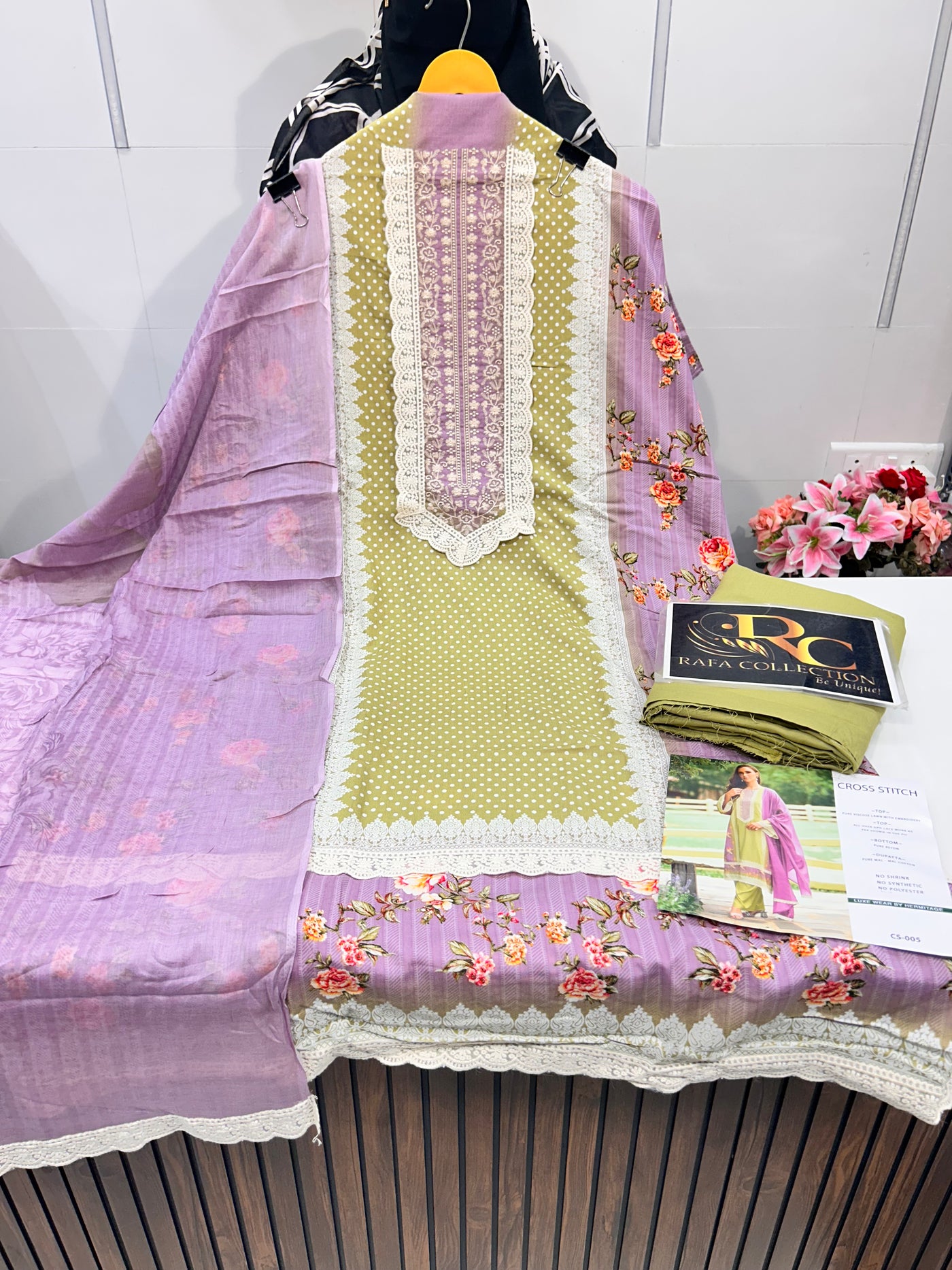 Cross stitch unstitched suit 2225