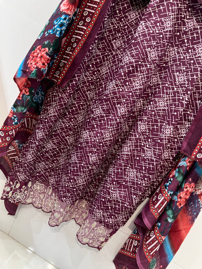 Semi Cotton Patch Work Suits 2346