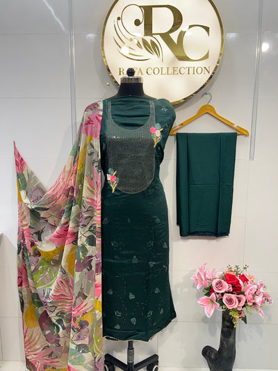 Cotton embroided suits 3488