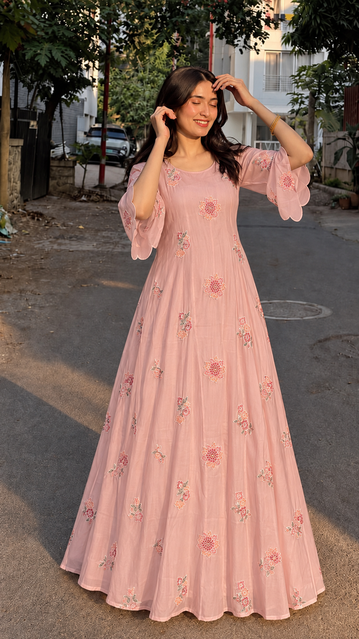 Mal chandheri Embroidered Gown’s