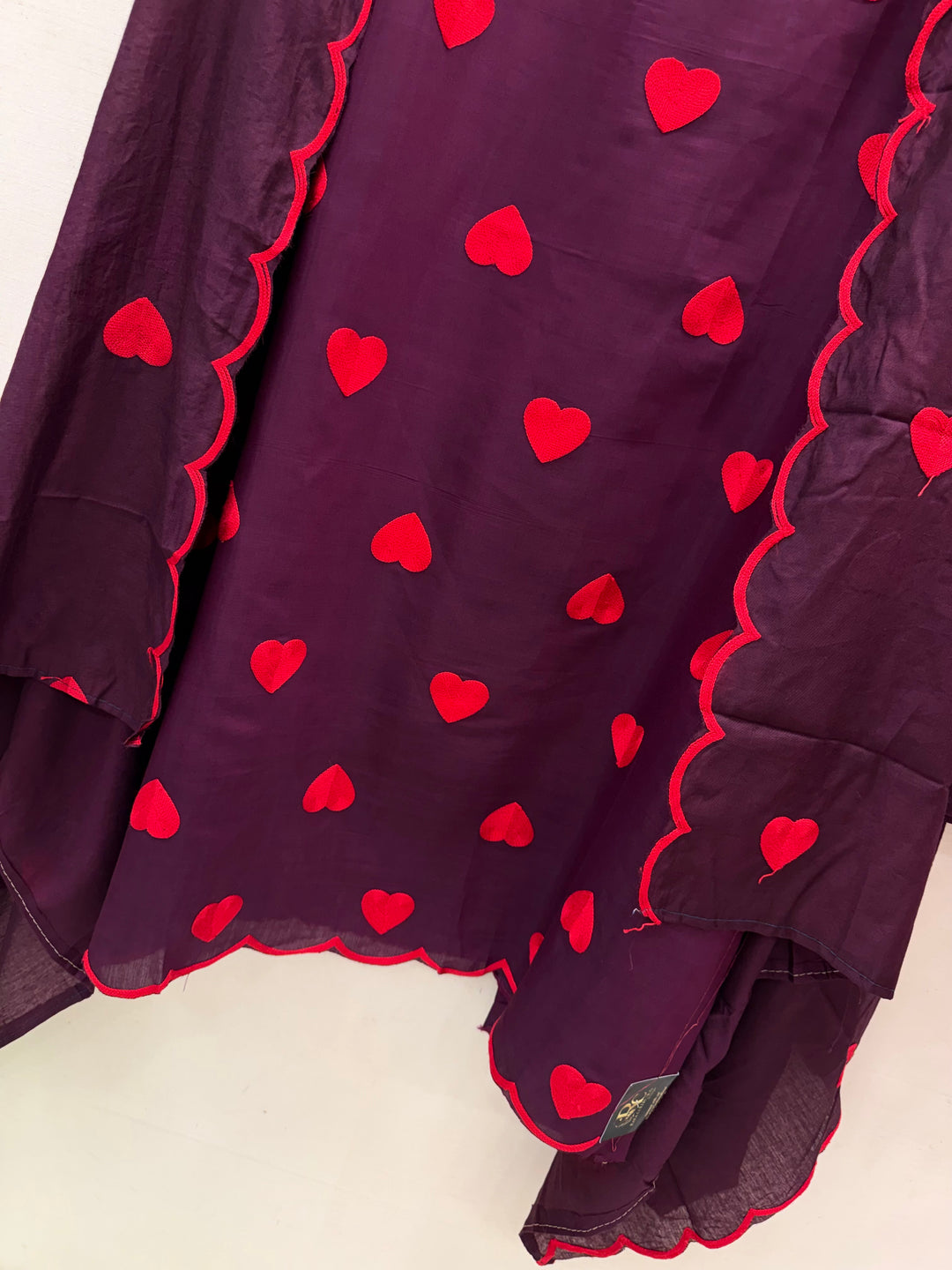 Viral heart embroidered unstitched Suits