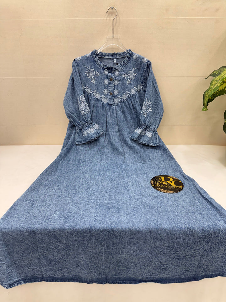 Denim long dress