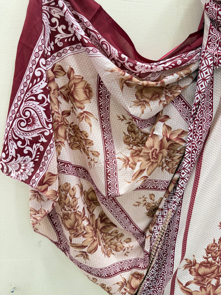 Semi cotton printed suits 8800