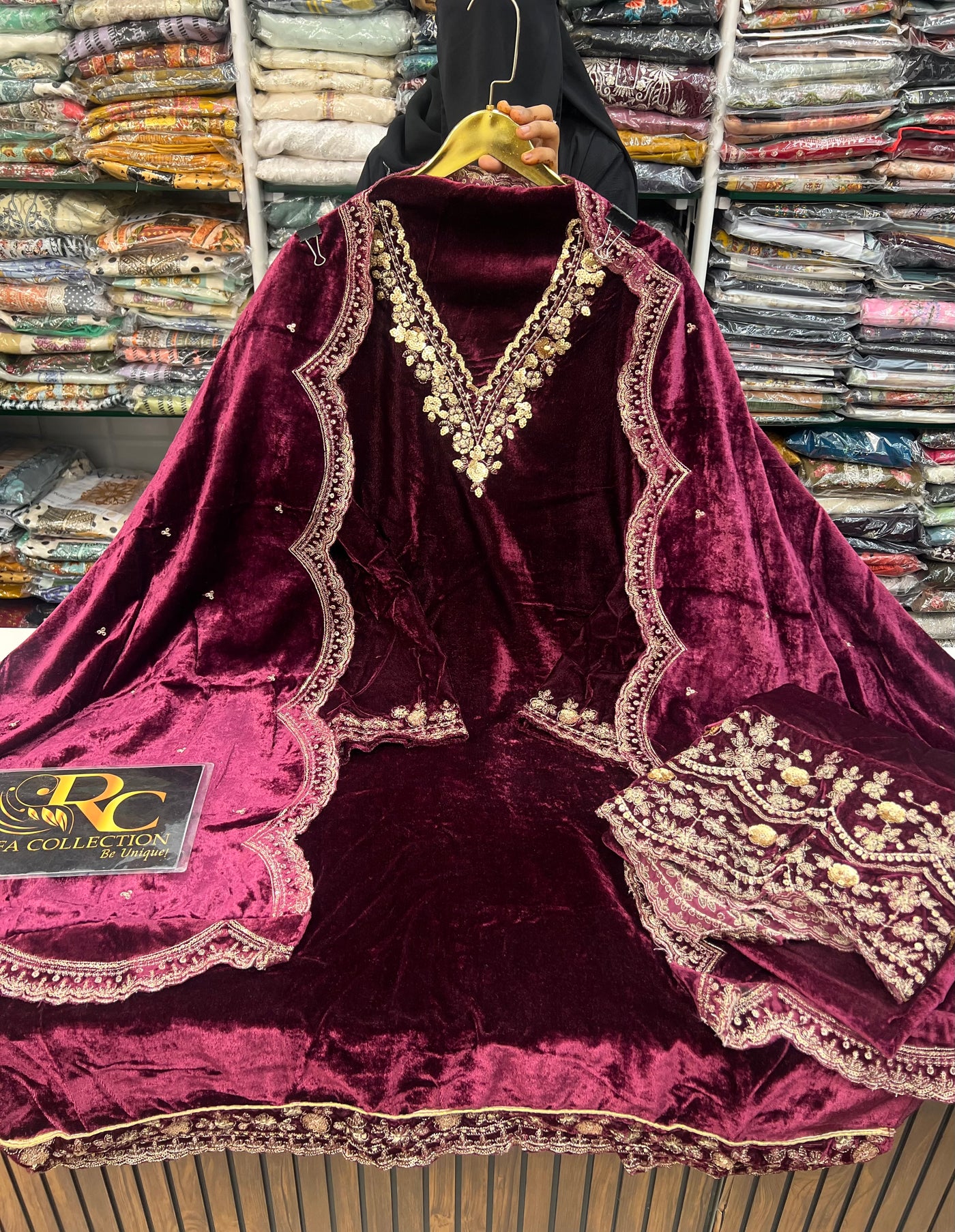 Velvet unstitch suits 2801