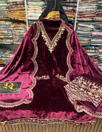 Velvet unstitch suits 2801