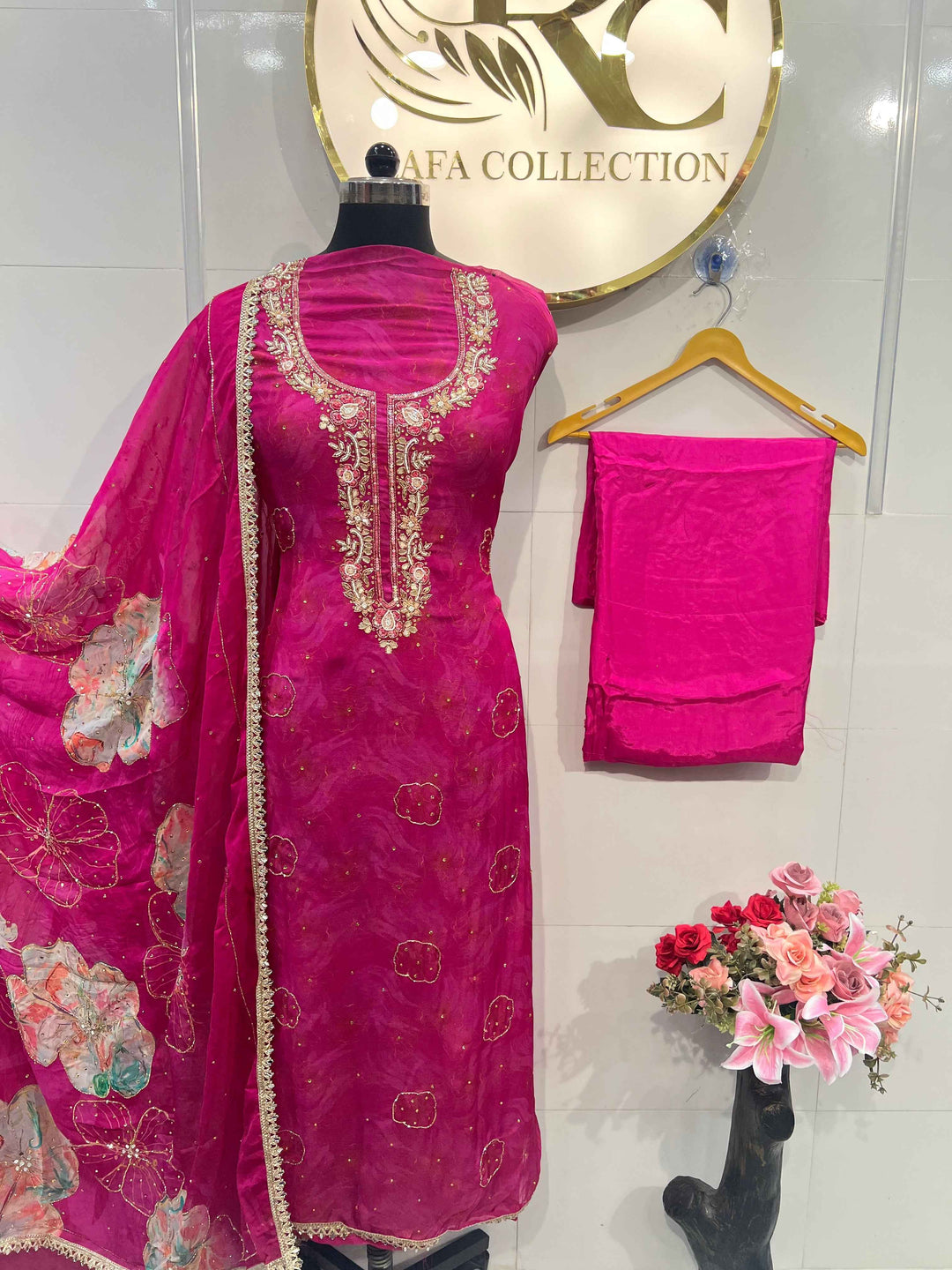 Organza handwork suits  2167