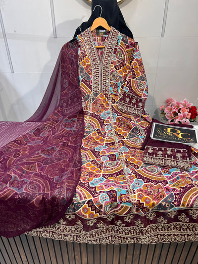Gown pant Dupatta 1827