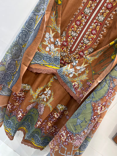 Semi cotton kurti pant suits 2150