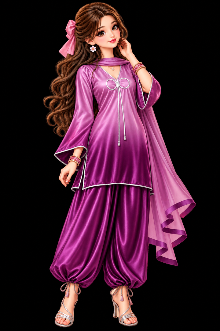 Ombre satin suits