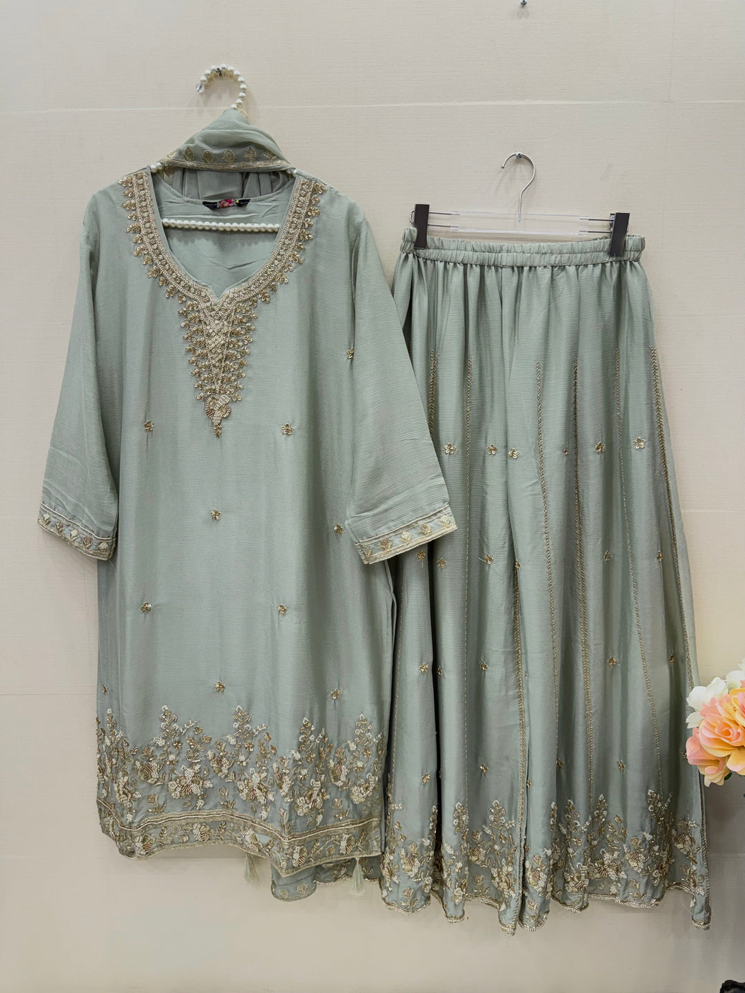 Handwork plazzo suits