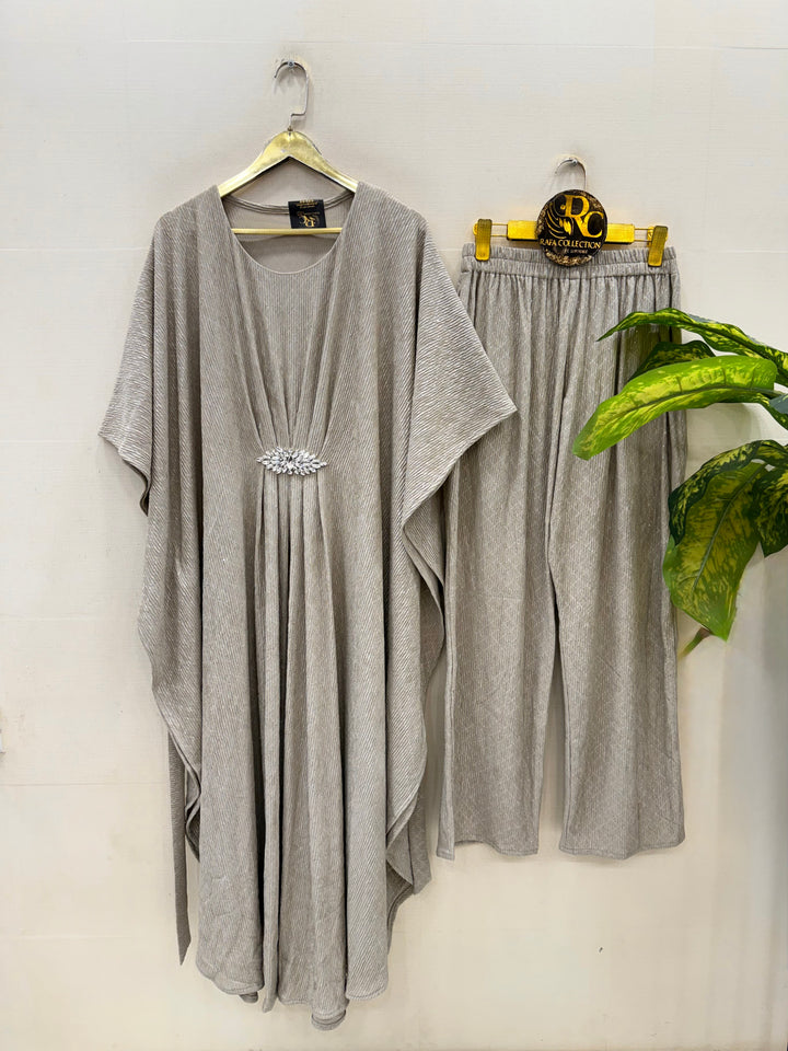 Shimmer lycra kaftan Co-ord sets 3134