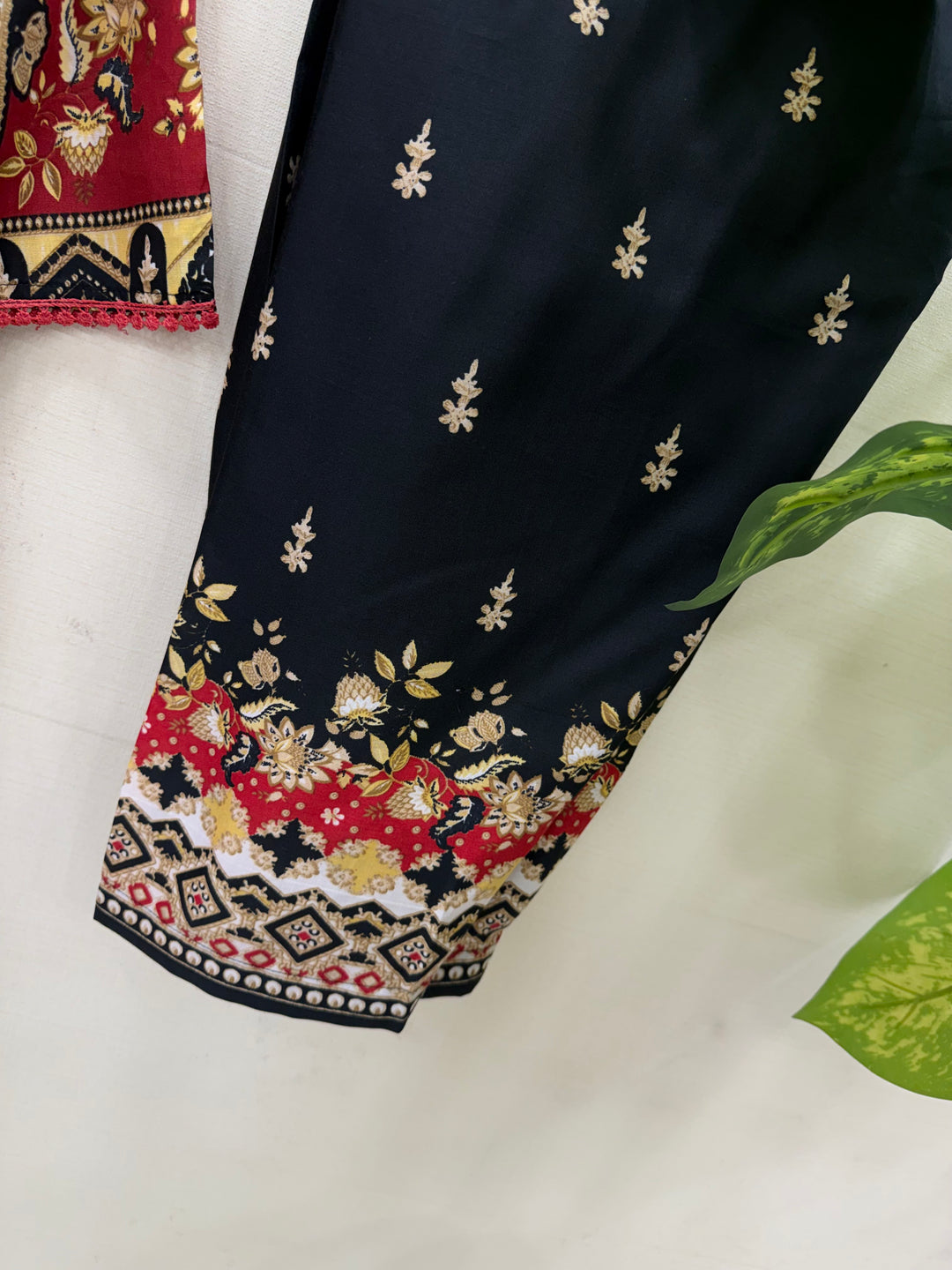 Semi cotton embroidered suits 5038