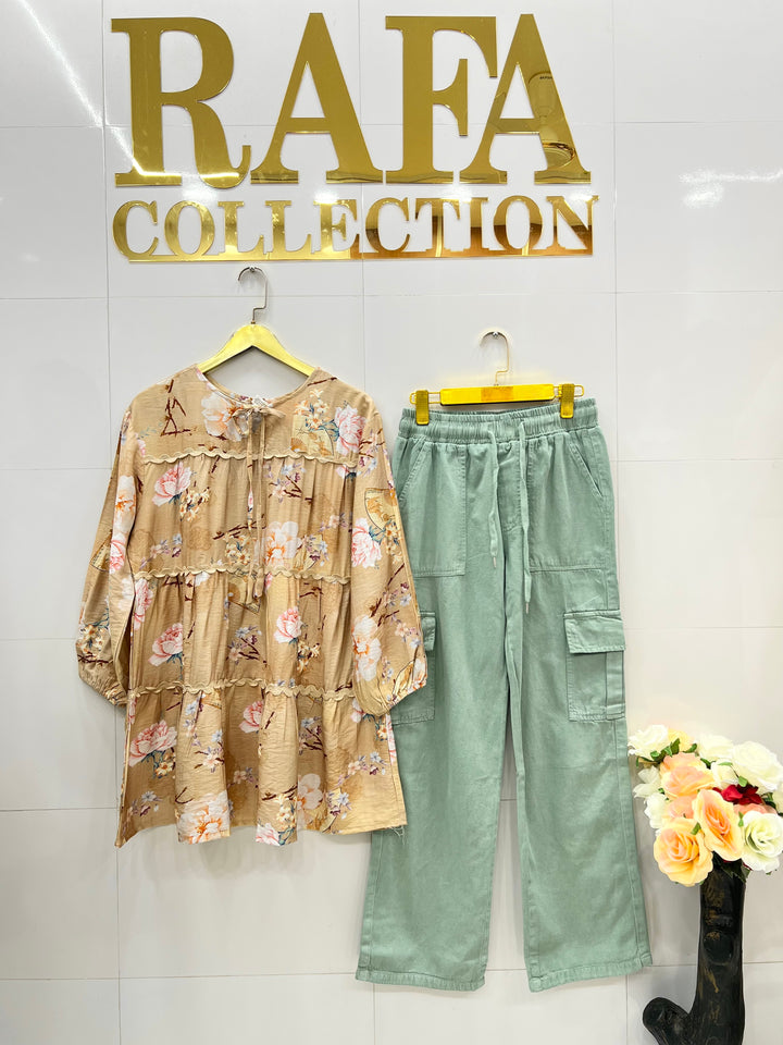 Korean denim cargo Sets