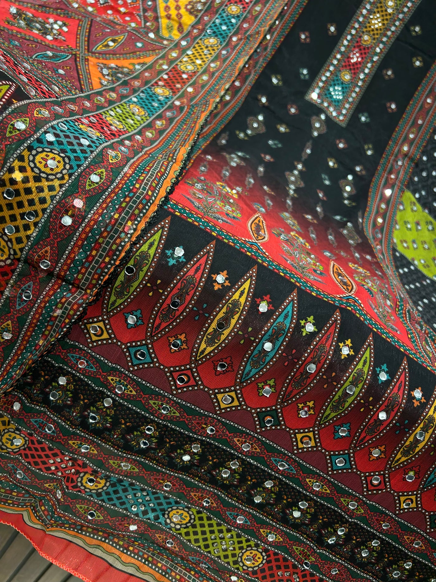 Organza Mirror work suit 1308