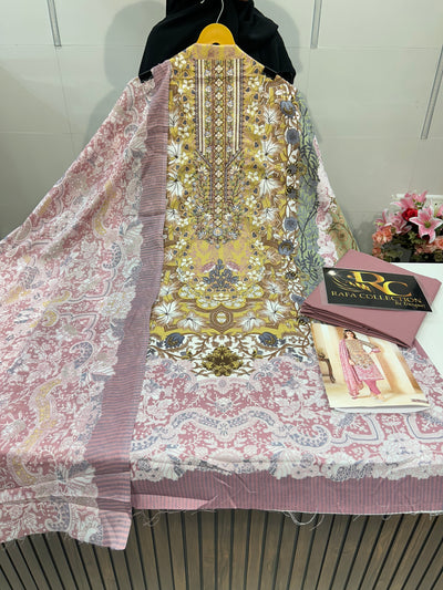 Semi Cotton embroided suit 2102