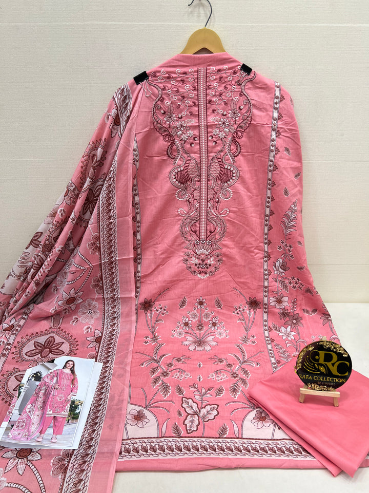 Cotton printed unstitched suits