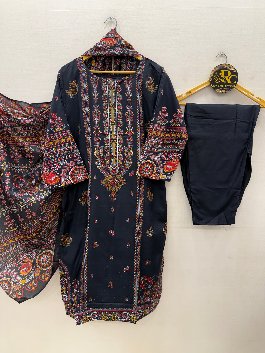 Semi cotton printed suits 5747