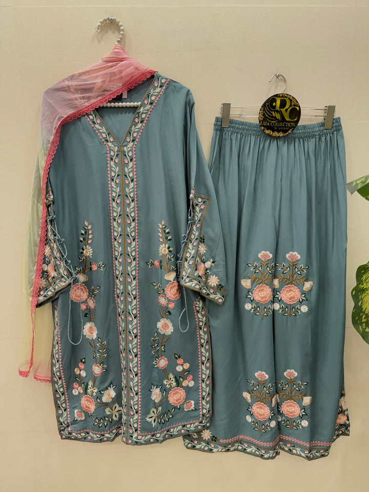 Embroided Pakistani plazzo suits