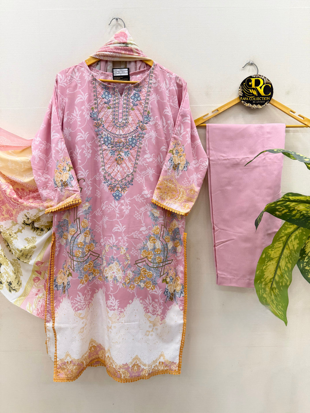 Semi cotton embroidered suits