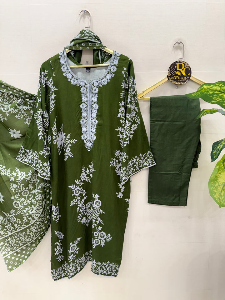 Cotton embroided suits