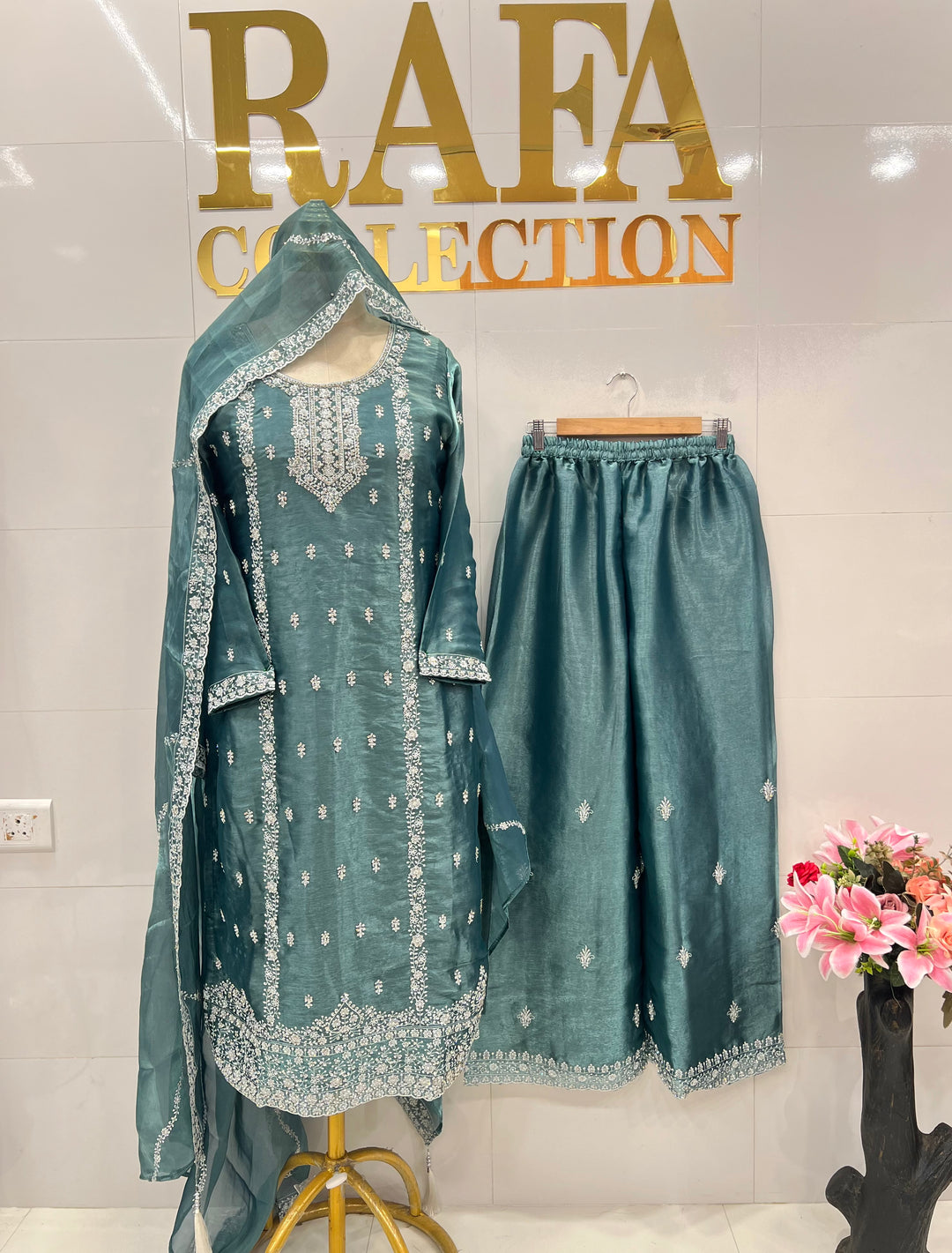 Shimmer organza suits