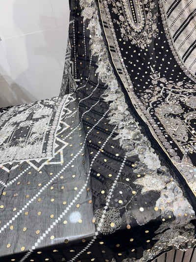 Organza handwork suits 2258
