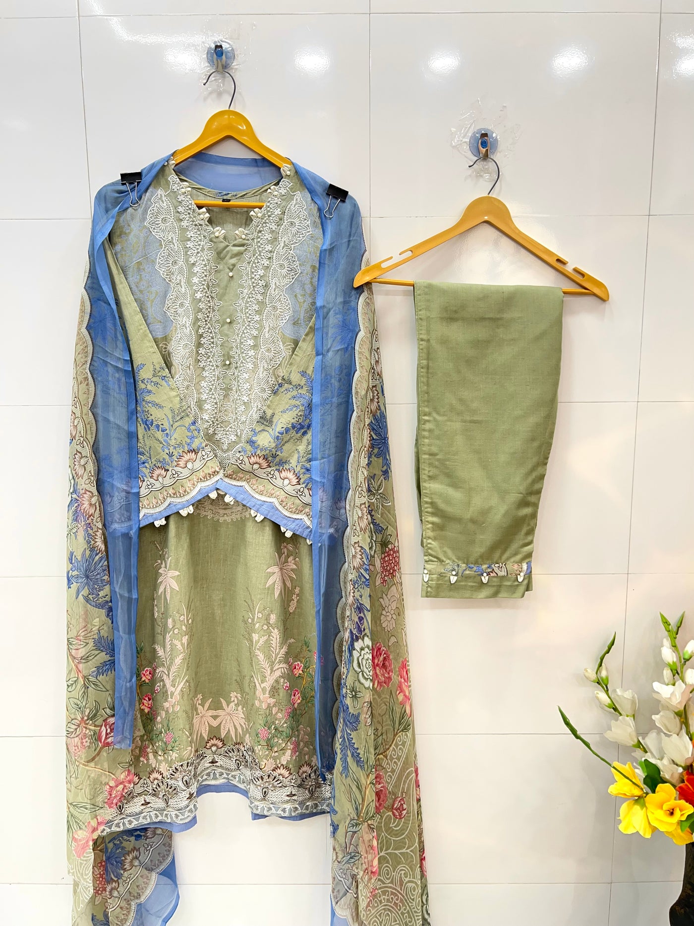 Pakistani pearl embellished suits 2745