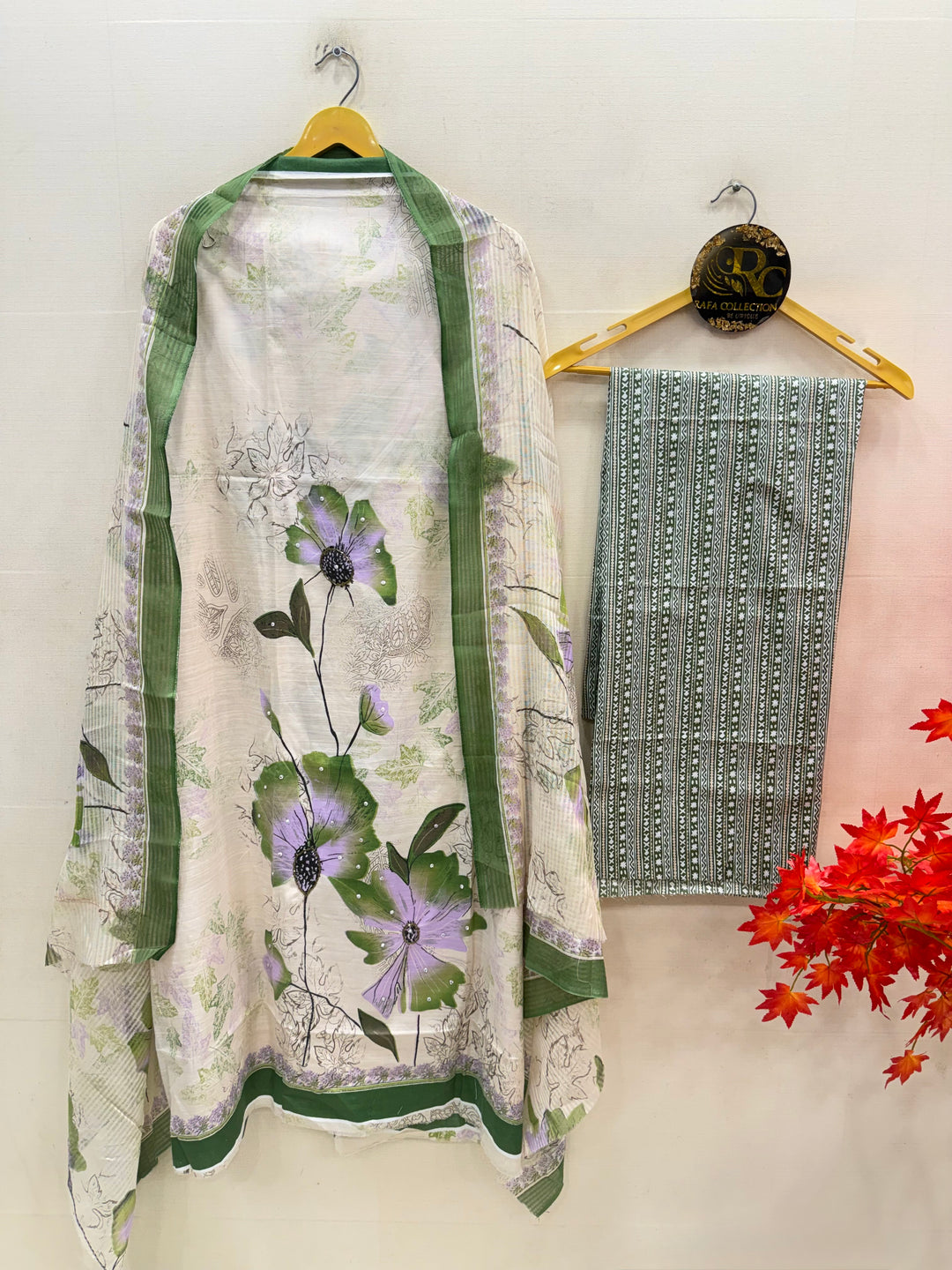 Semi Cotton Unstitched Suits