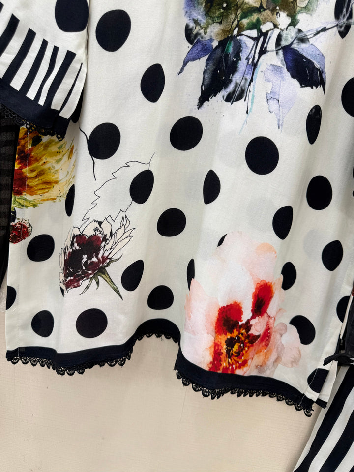 polka dot Pakistani Farshi suits