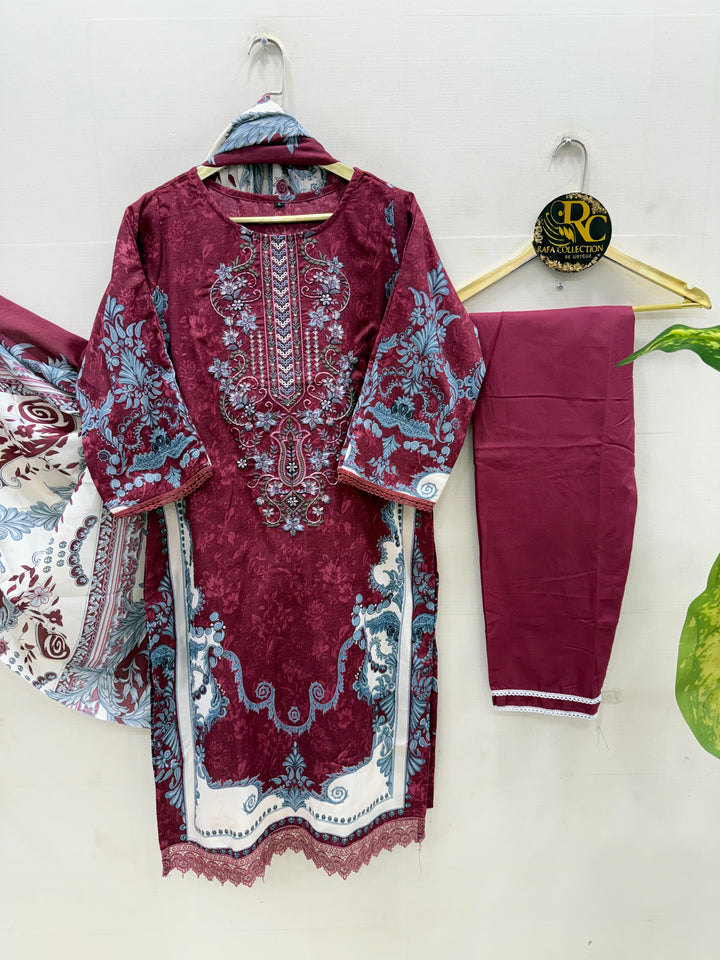 Semi Cotton embroidered suits