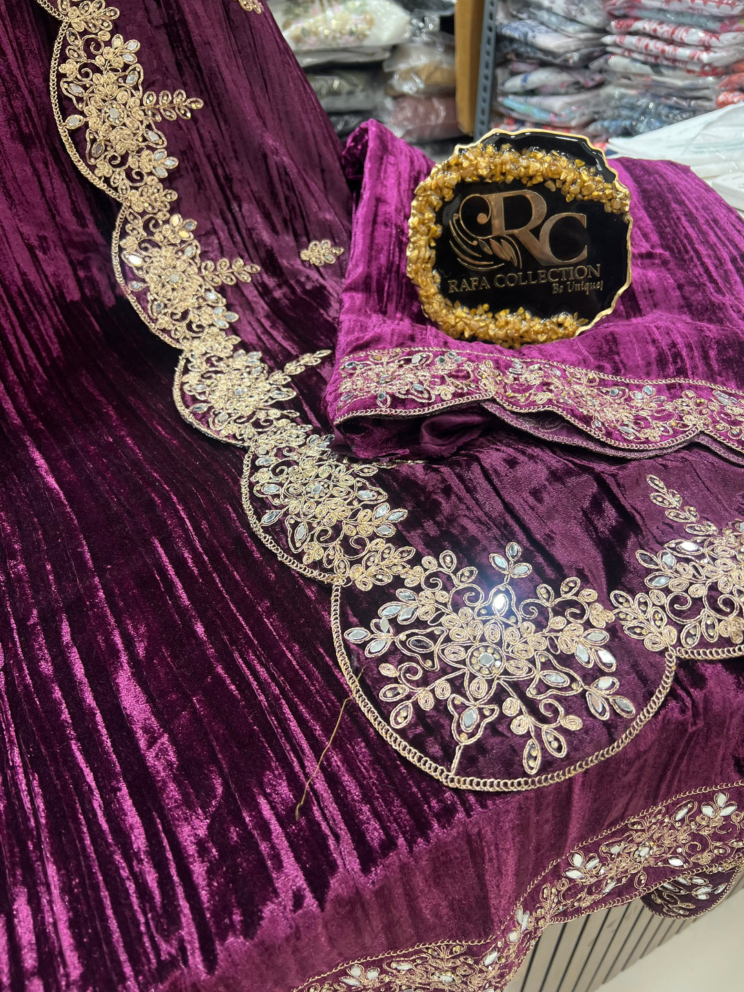 Crush Velvet unstitched suits 2903