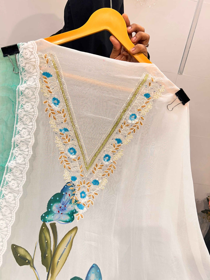 Organza handwork suits  2143