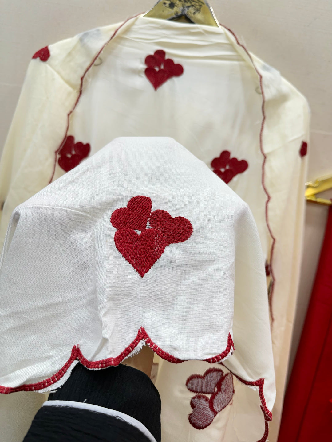 Viral heart embroidered unstitched Suits